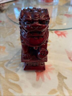 Red Chinese Foo Dog Statue